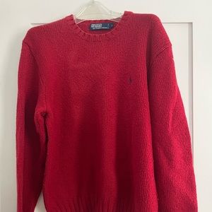 Polo Men’s Cotton/Wool Red Crewneck Sweater